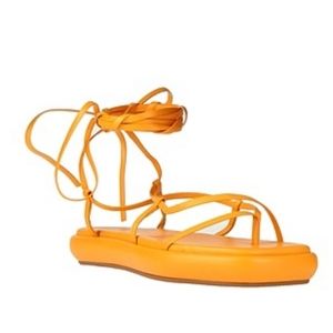 ILIO SMERALDO | Géraldine Boubill Lace-Up Leather Flatform Sandals EU 38 US 7.5